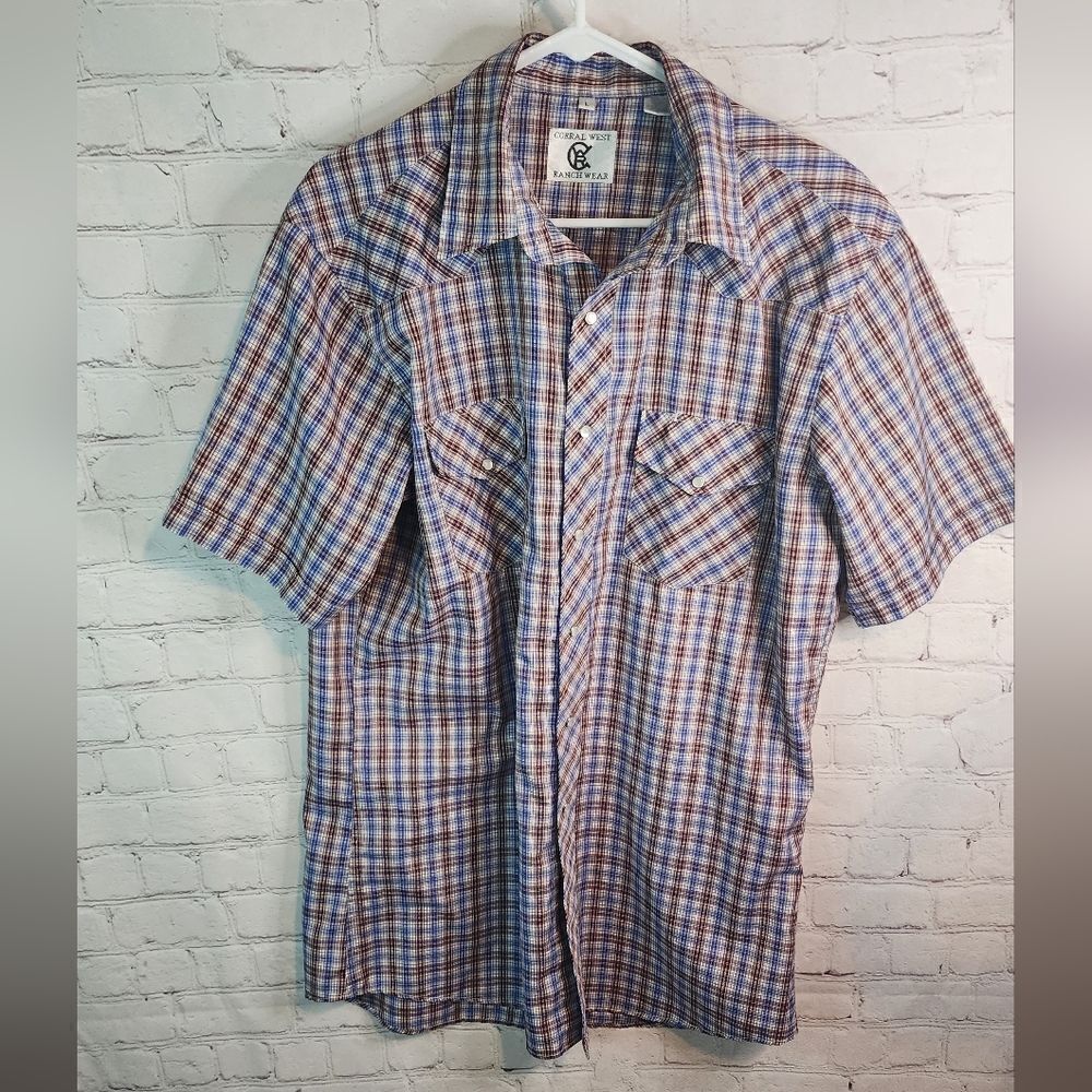 Men's Corral West pearl snapped shirt, size Large